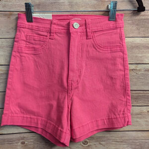 Stretchy Pink High Waist Shorts Vibrant Denim Style